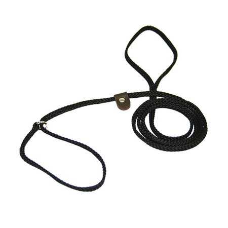 DOMESTICATED SUPPLIES Flat Braided Rope Lead with Slip, Black - 0.25 in. DO1664118